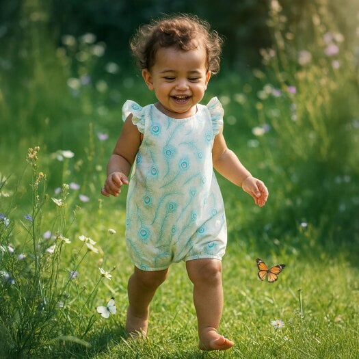 Lucy & Sam Peacock Frill Romper