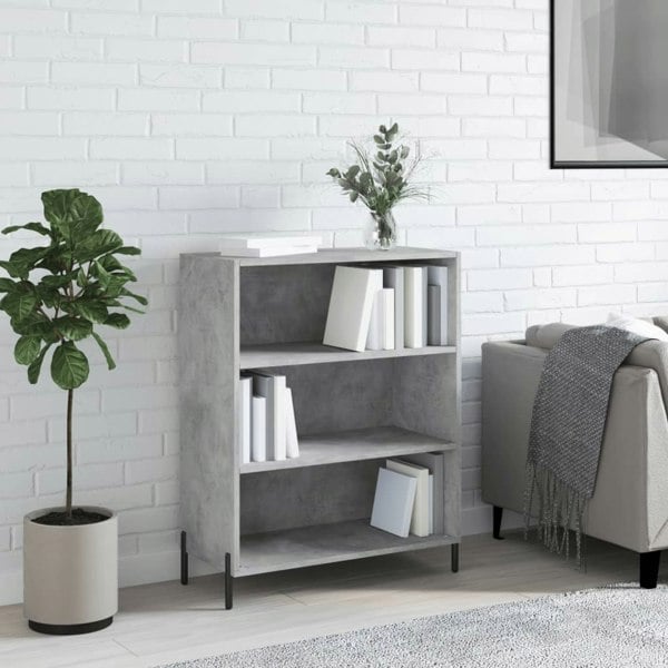 Berkfield Shelf Cabinet Concrete Grey 69.5x32.5x90 cm Engineered Wood