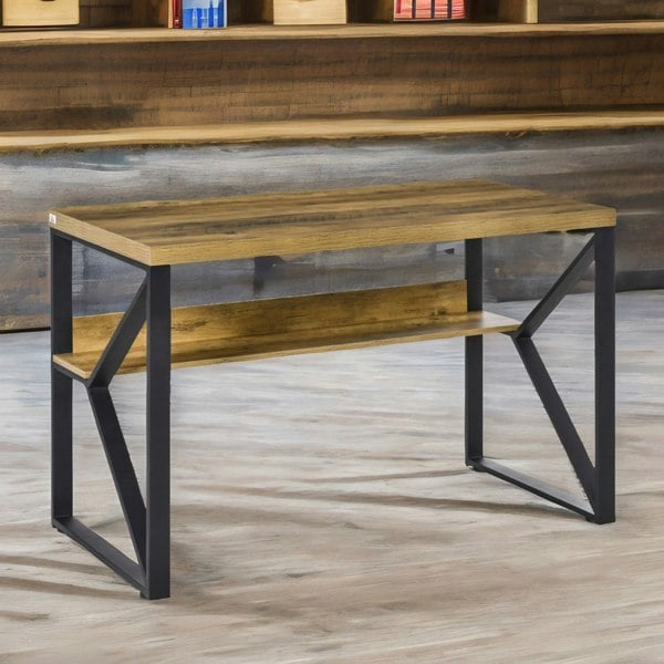 Rafaelo Mobilia Industrial 120CM Wide Computer Desk With Metal Frame