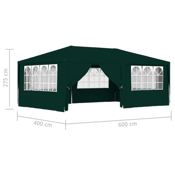 Berkfield Professional Party Tent with Side Walls 4x6 m Green 90 g/m