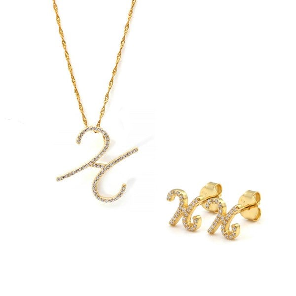 Say It With Luxe Initial Gift Set - Yellow Gold