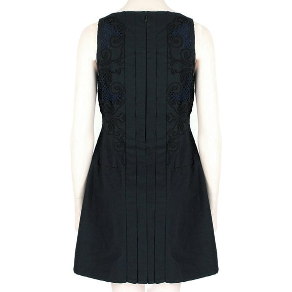 Julien David mini dress in a midnight blue bonded cotton