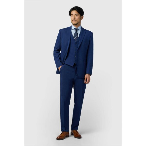 Limehaus Regular Fit Blue Stretch Jacket
