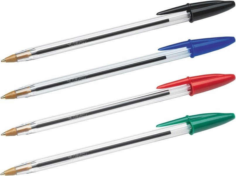BIC Cristal Original Ballpoint Pens Medium Point (1.0 mm) Assorted Colours, Pouch of 20+7 (303914)