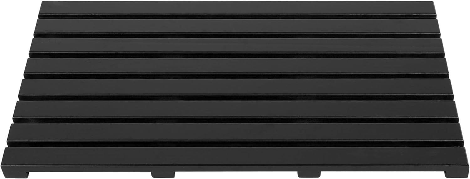 MANTRARAJ Bamboo Bathroom Duckboard Board Bath Shower For Bathroom Showers Bathtubs Floors Anti Slip Bath Mat (Black)