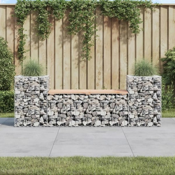 Berkfield Garden Bench Gabion Design 183x41x60.5 cm Solid Wood Douglas