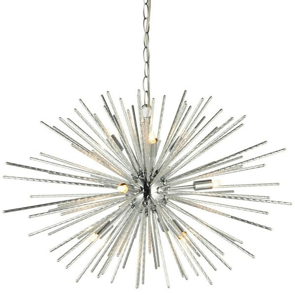 Multi Light Ceiling Pendant 9 Bulb Chrome Feature Chandelier Vintage Metal Lamp Loops