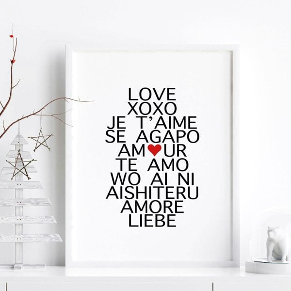 Valentines gift for her | framed wall art for living room