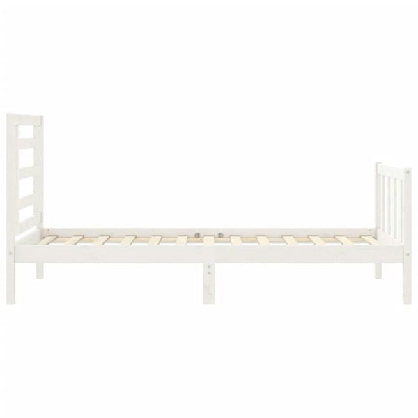Berkfield Bed Frame with Headboard White 100x200 cm Solid Wood