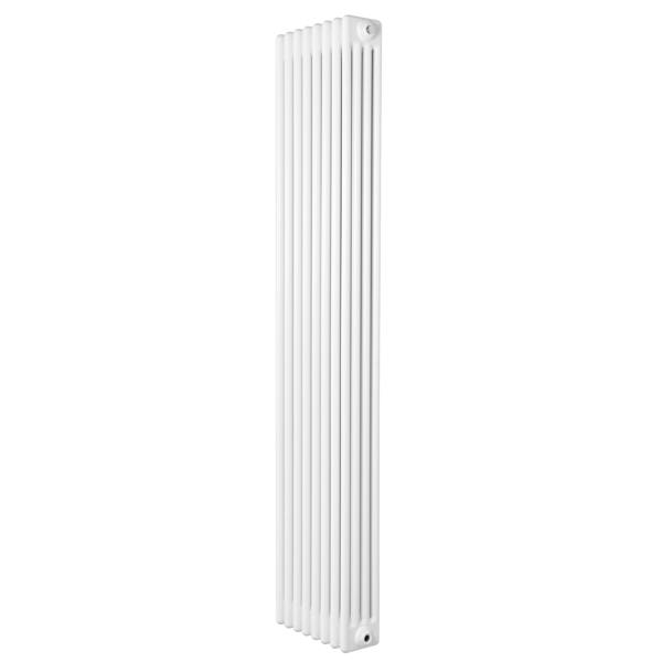 Traditional 4 column radiator in white, 1800 x 380mm, featuring a sleek vertical design with smooth, glossy finish and evenly spaced columns