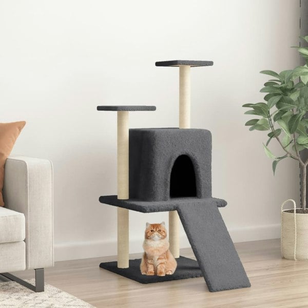 Berkfield Cat Tree with Sisal Scratching Posts Dark Grey 110 cm