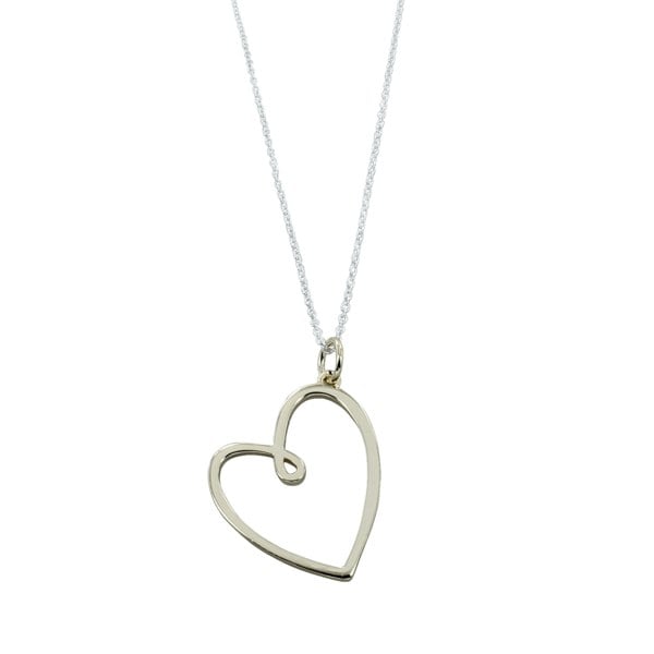 Looped Heart Necklace in Sterling Silver - Reeves & Reeves