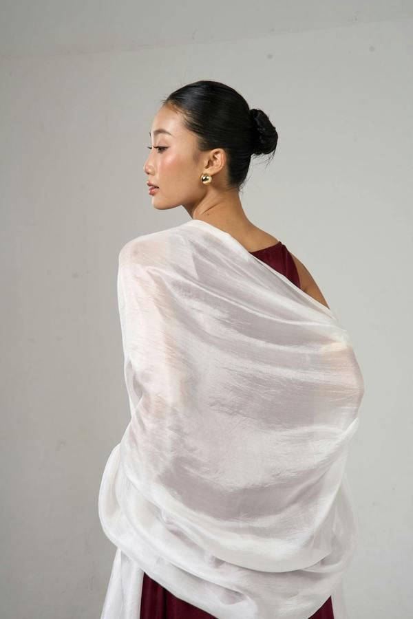 Ivory Silk Scarf – Hand-Dyed Mulberry Silk, Wedding & Bridal Wrap
