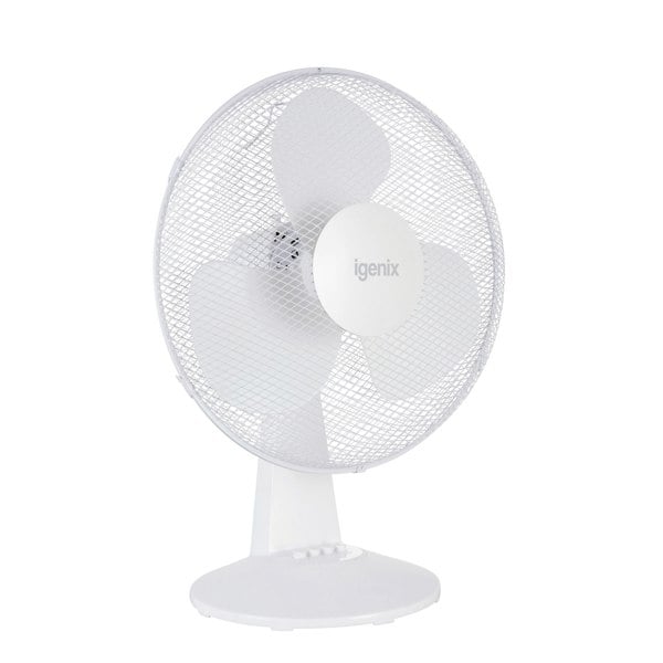 igenix 16 Inch Desk Fan, 3 Speeds, White
