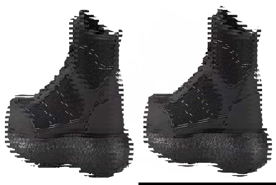 TOWORKFOR Zero All Mens/Womens Composite S1P Safety Boots, black high-top safety boots with durable material, reinforced toe, and slip-resistant sole for workplace safety.