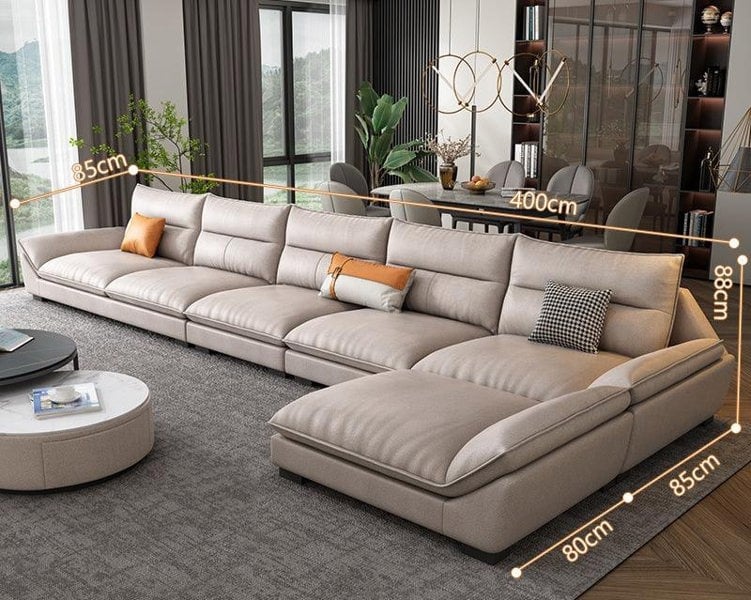 A900 Quinn Five Seater Sofa, Leathaire-Sofas-Weilai Concept-Five Seater Corner 400cm-Weilai Concept