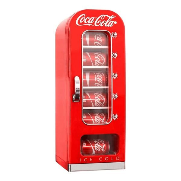 Coca-Cola 5L Vending Mini Fridge – 10 Can Portable Cooler for Bedroom, Dorm or Gaming Room (Red)