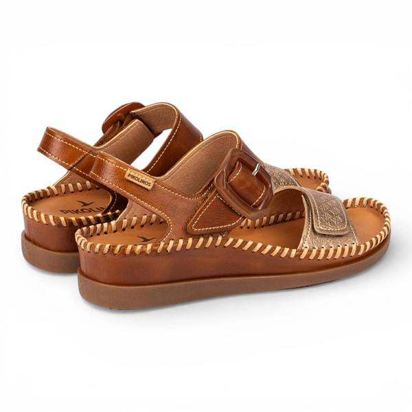 Pikolinos Cadaques - Women's Brown Leather Lightweight Wedge Sandals