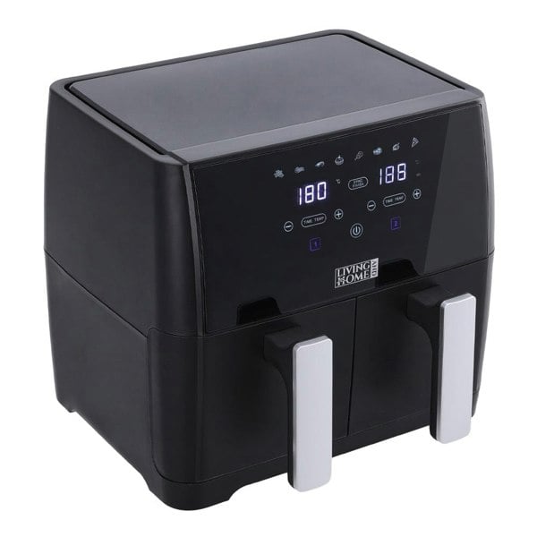 8L Black Touch Screen Air Fryer with Dual Basket Air Fryers Living and Home