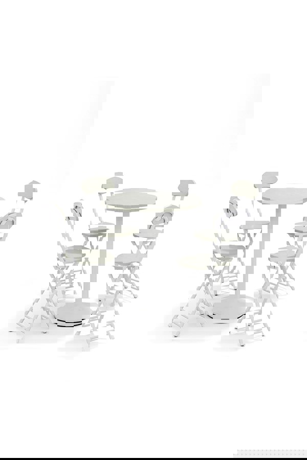 Living and Home White Round Coffee Table with Metal Base - 59cm x 74cm