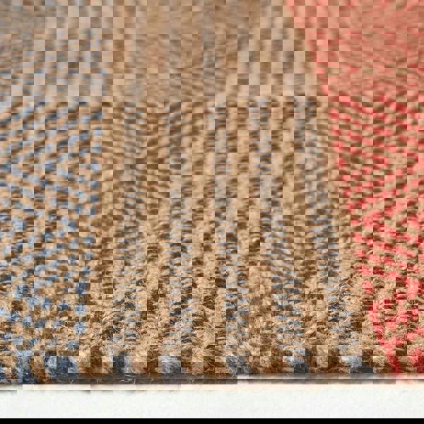 HOMESCAPES Multicolour Geometric Patterned Jute Rug