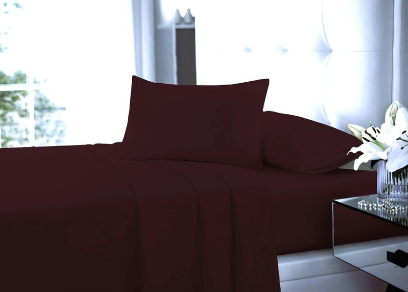 Night Zone Polycotton Flat Sheet – Soft Easy Care Bed Linen for Everyday Use - Wine