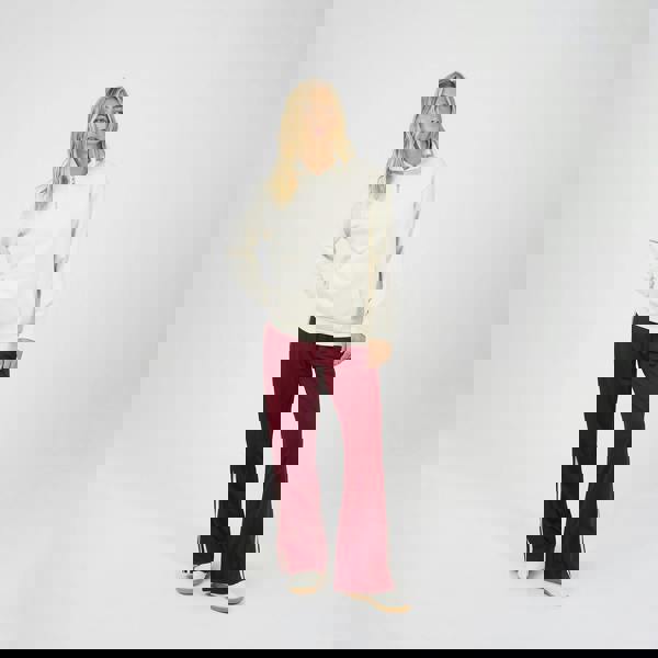 Brave Soul Cream Quarter Zip Funnel Neck Sweatshirt - Cream Image 3