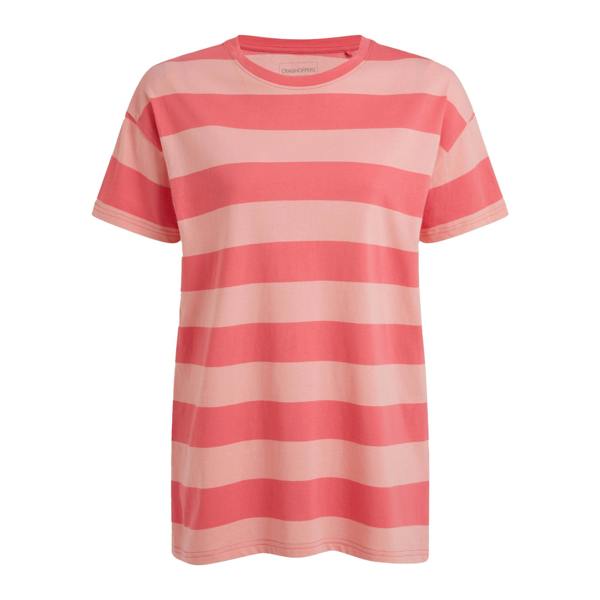 Craghoppers Womens/Ladies Yago Contrast Striped T-Shirt - Coral Reef - 