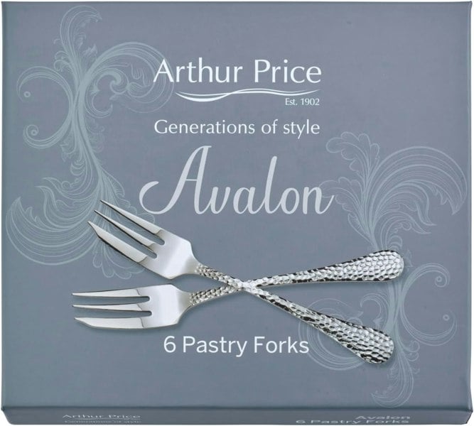 Arthur Price 'Avalon' Stainless Steel Gift Boxed Cutlery Set Of 6 Pastry Forks