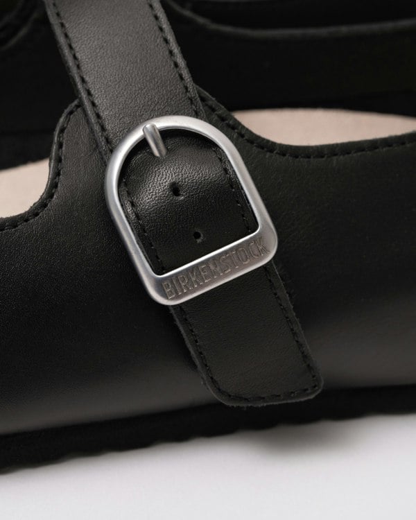 Birkenstock Santa Clarita Leather Womens Shoes - Black