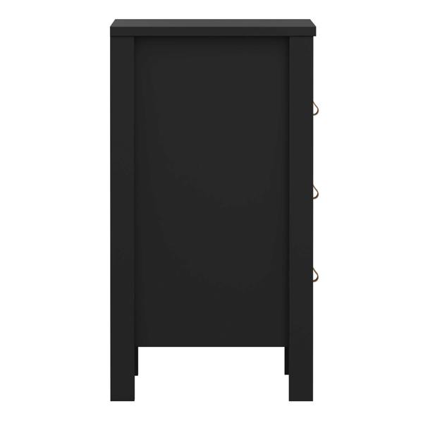 Wyld Haus Wildberry Matt Black Bedside Table 3 Drawers