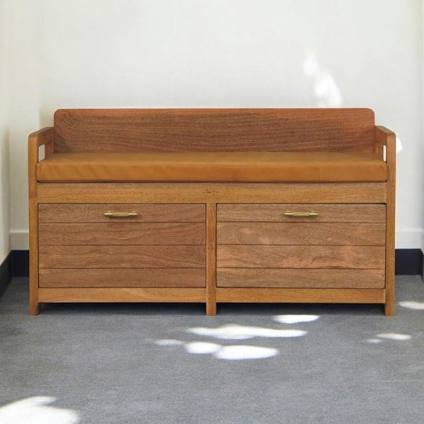 Artisan Furniture Solid Wood Oxford Oak-ish 2 Drawer Storage Bench
