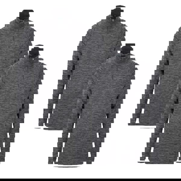 Mountain Warehouse Mens Snowdon Melange Fleece Top (Pack Of 2) - Black - 