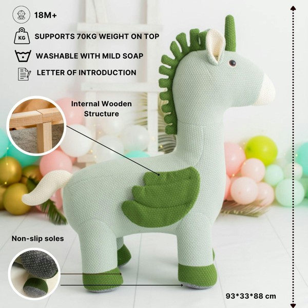 CROCHETTS Large winged unicorn plush with auxiliary seat for children LT-FTDJS