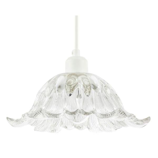 Art Nouveau Sculptural Clear Glass Pendant Ceiling Lighting Shade Image 1