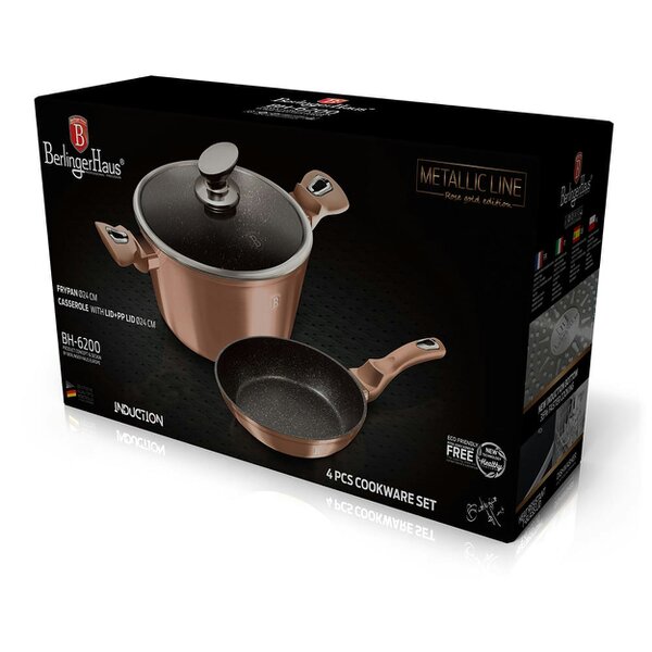 Berlinger Haus 4-Piece Cookware Set Berlinger Haus BH6200 Rose Gold