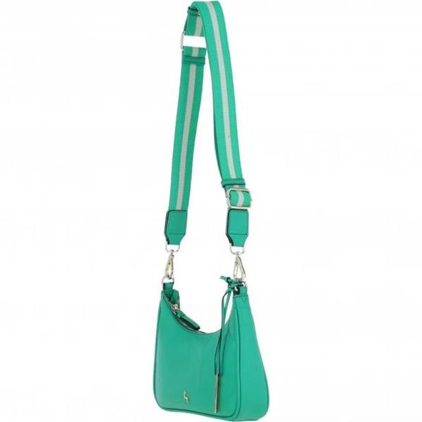 Ashwood 'Bella Toscana' Real Leather Crossbody Bag with Webbing Strap: 64296