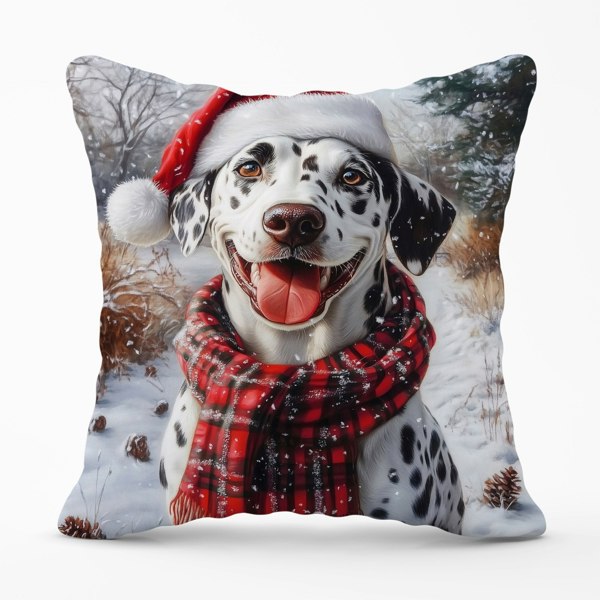 Warren Reed Christmas Dalmatian Cushion