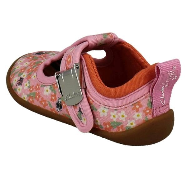Clarks Girls Clarks Canvas T-Bar Roamer Bloom T