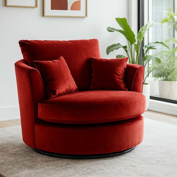 Furnishings For Less Brooklyn Plush Velvet Swivel Chair
