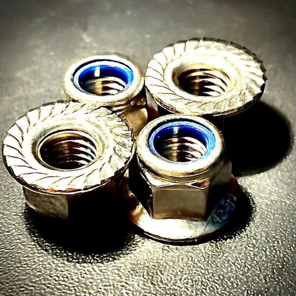 Fixaball Hex Nut Serrated Flange Nyloc A2/ 304 Stainless Steel DIN 6923