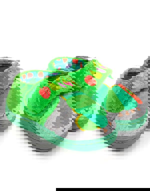 Eric Carle Boys Green The Very Hungry Caterpillar Velcro Loafer Slippers