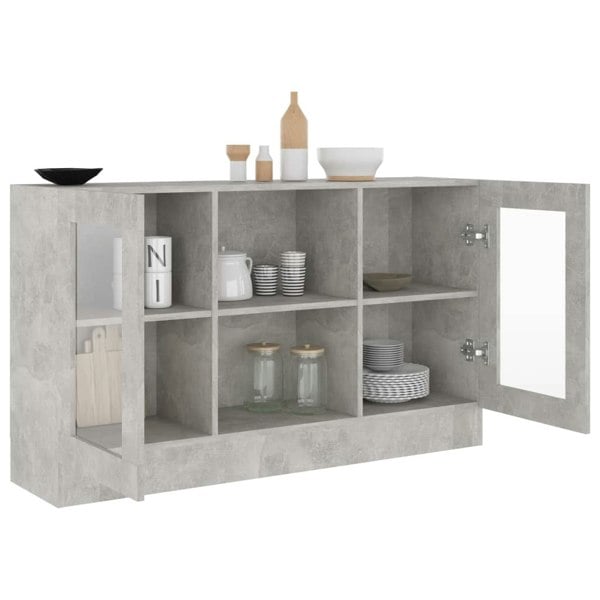 Berkfield Vitrine Cabinet Concrete Grey 120x30.5x70 cm Engineered Wood