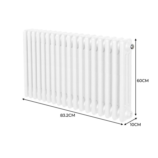Monstershop Traditional 3 Column Radiator - 600 x 832mm - White