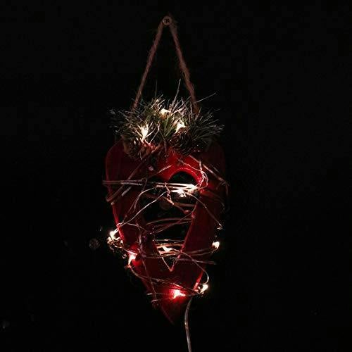 30cm Red Heart Wooden LED Tree Tabletop Centrepiece Christmas Holiday Home decoration with 20 Warm white LEDs image 7