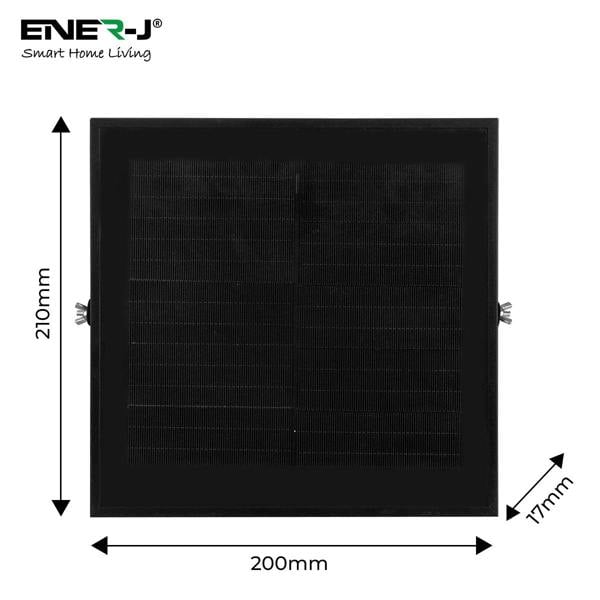ENER-J 50W LED Floodlight Outdoor with Solar Panel, IP65 Waterproof, 1100 Lumens, Wall Light Work Lighting for Garage, Garden, Warehouse etc