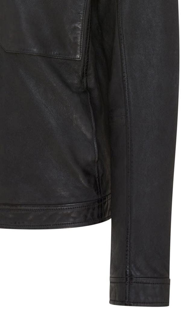 Infinity Leather Mens Classic Black Leather Shirt Jacket - Harstad
