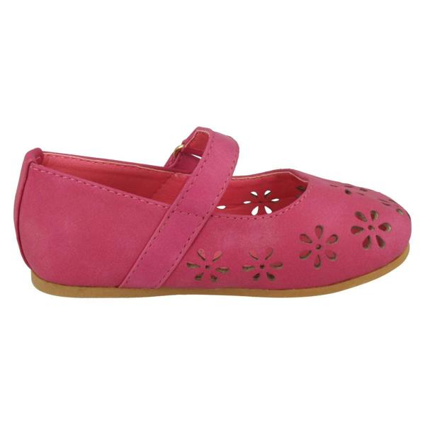 Spot On Girls Spot On Flat Ballerina Shoes with Cut Out Flower Detail