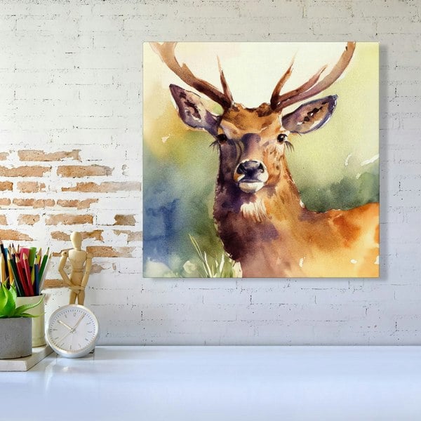 Warren Reed Splendid Stag Watercolour Canvas