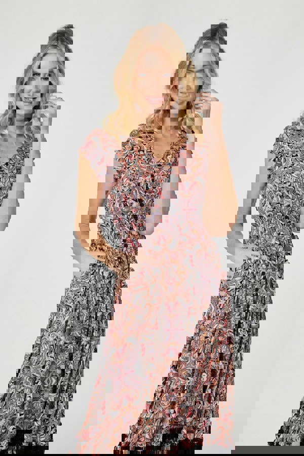 Black | Paisley Lace Detail Maxi Dress